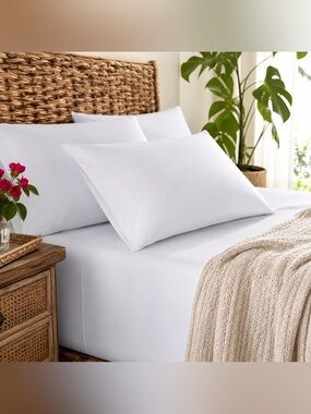 NWT Home Reflections 800TC California King White Sheet Set
